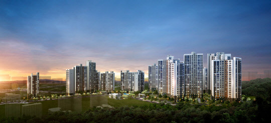 대우건설과 한화건설이 분양하는 광명 푸르지오 포레나 투시도.<대우건설 제공>